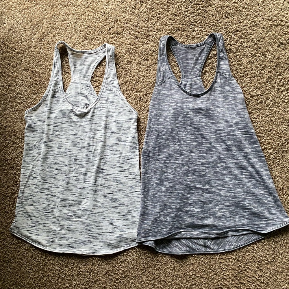Lot of 2 Lululemon Essential Tanks Gray White